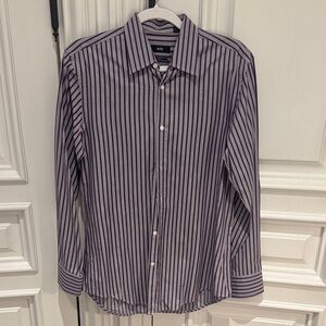 Boss Purple Striped Dress Shirt